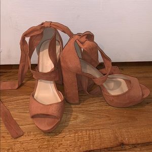 Strappy Suede Heels